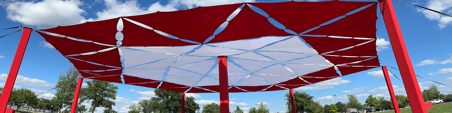 Shade Structure Made Of High Performance Outdoor Stretch Fabric
