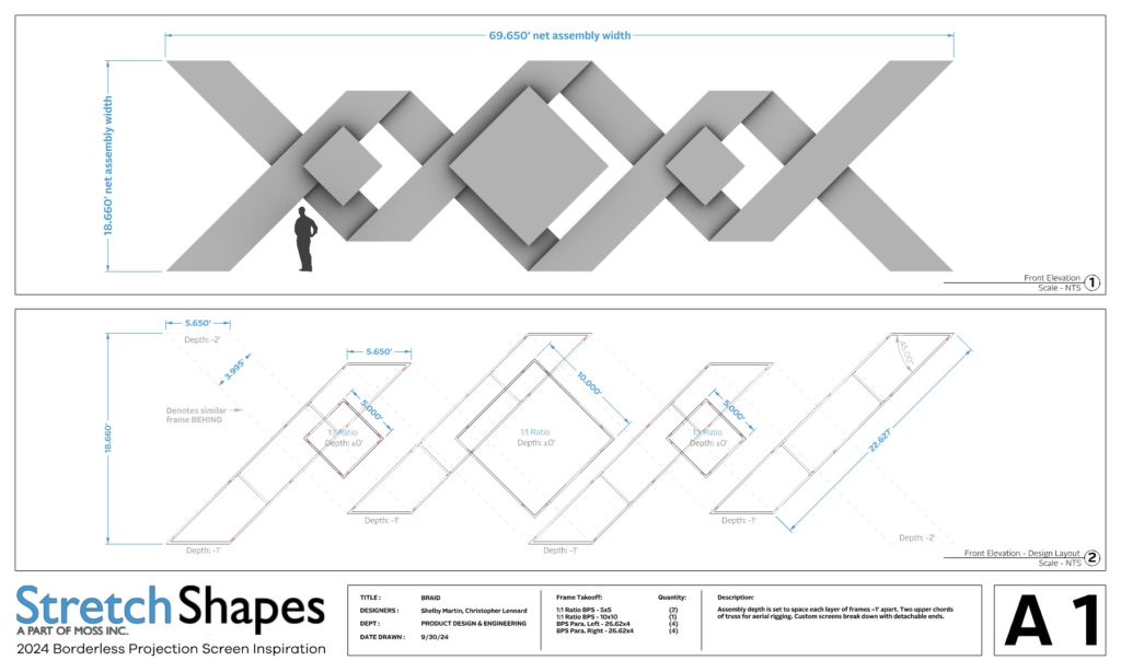 stretch shapes, stretchshapes, stretch fabric, stage design, set design, stretch screen, stretchy screens, curved projection screen, projection screen, large projection screen, projection screen material, screen projection, stretch panels, custom stage set, stage design