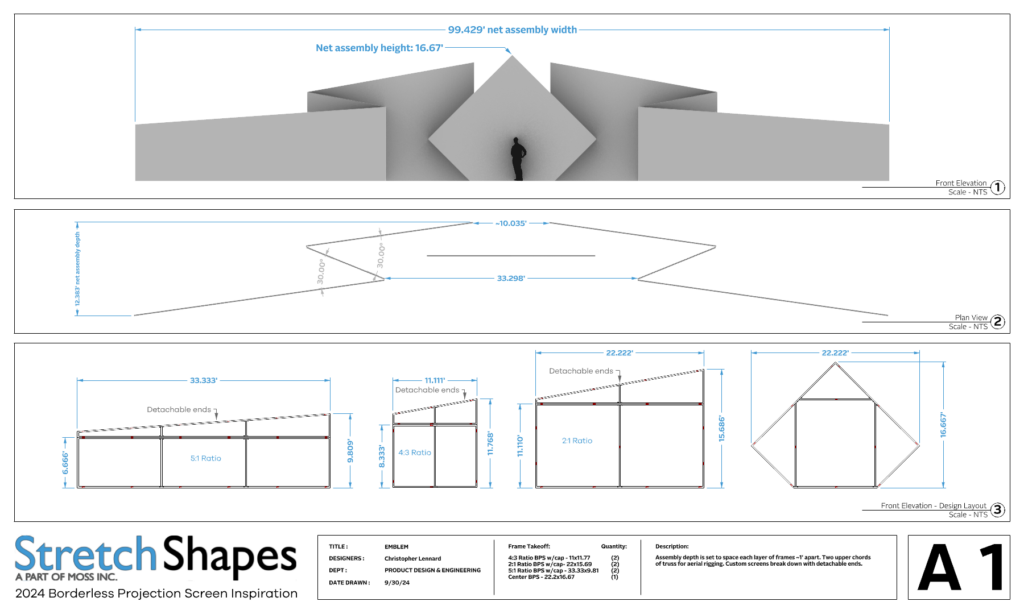 stretch shapes, stretchshapes, stretch fabric, stage design, set design, stretch screen, stretchy screens, curved projection screen, projection screen, large projection screen, projection screen material, screen projection, stretch panels, custom stage set, stage design