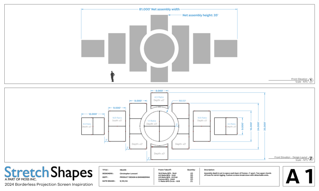 stretch shapes, stretchshapes, stretch fabric, stage design, set design, stretch screen, stretchy screens, curved projection screen, projection screen, large projection screen, projection screen material, screen projection, stretch panels, custom stage set, stage design