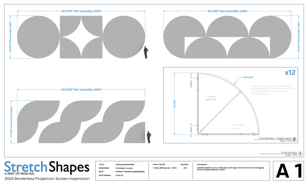 stretch shapes, stretchshapes, stretch fabric, stage design, set design, stretch screen, stretchy screens, curved projection screen, projection screen, large projection screen, projection screen material, screen projection, stretch panels, custom stage set, stage design