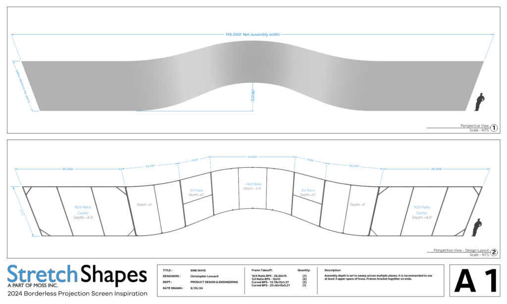 stretch shapes, stretchshapes, stretch fabric, stage design, set design, stretch screen, stretchy screens, curved projection screen, projection screen, large projection screen, projection screen material, screen projection, stretch panels, custom stage set, stage design