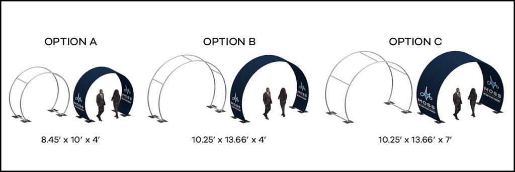 stretch shapes, stretchshapes, stretch fabric, stage design, set design, stage arches, custom arch, arches sizing, arches frames