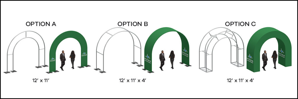 stretch shapes, stretchshapes, stretch fabric, stage design, set design, stage arches, custom arch, arches sizing, arches frames